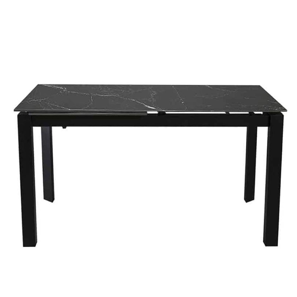 Стол ЛАРС черный мат ноги черные 120-170x80x75 см